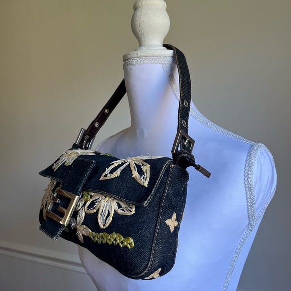 Fendi Denim Baguette Bag — Silver Hardware, Made in Italy - Picture 3 of 6